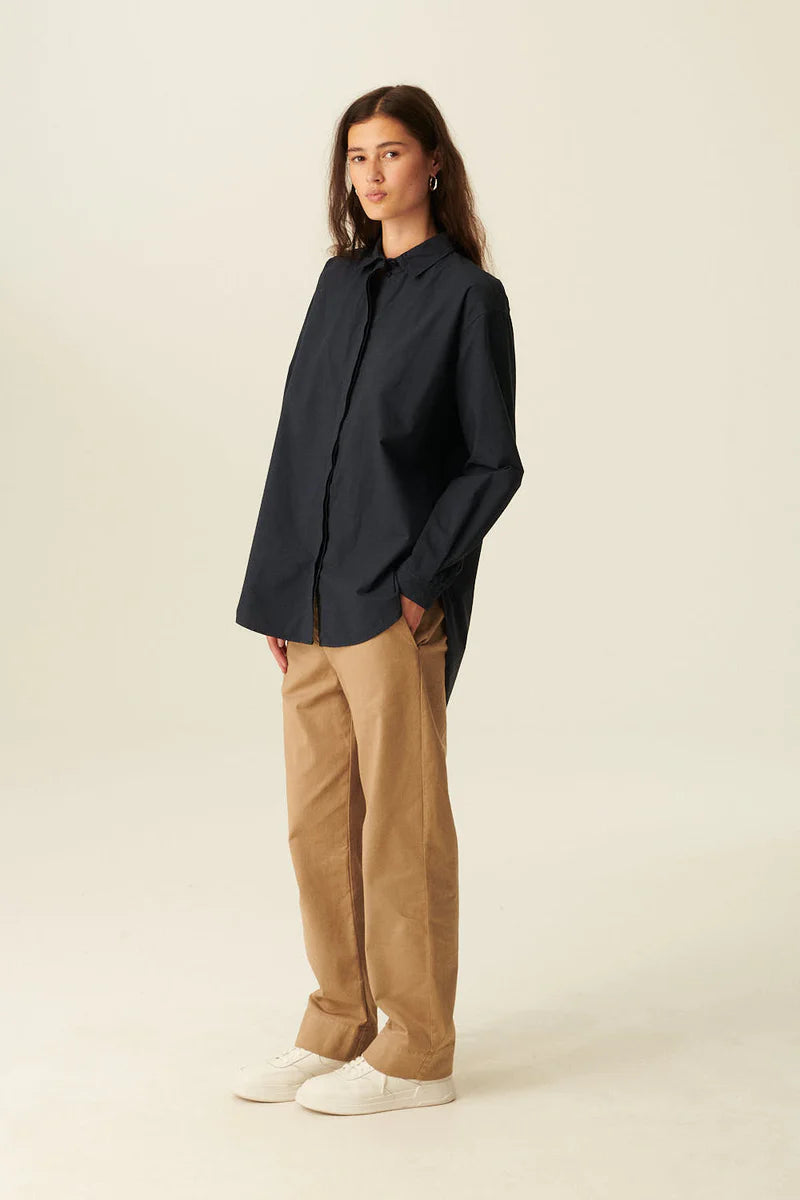 Rue de Tokyo Shelby Shirt Garment Dyed Poplin | Dark Navy