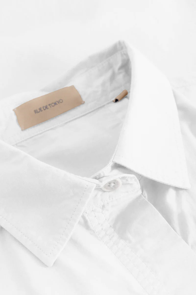 Rue de Tokyo Shelby Shirt Garment Dyed Poplin | White