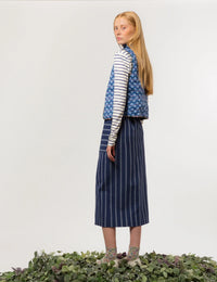 APOF Dua Vest | Canvas Indigo | Vendbar med Liberty Print
