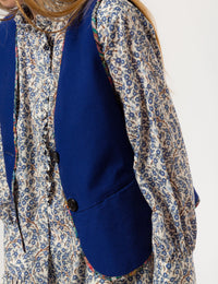 APOF Dua Vest | Canvas Indigo | Vendbar med Liberty Print