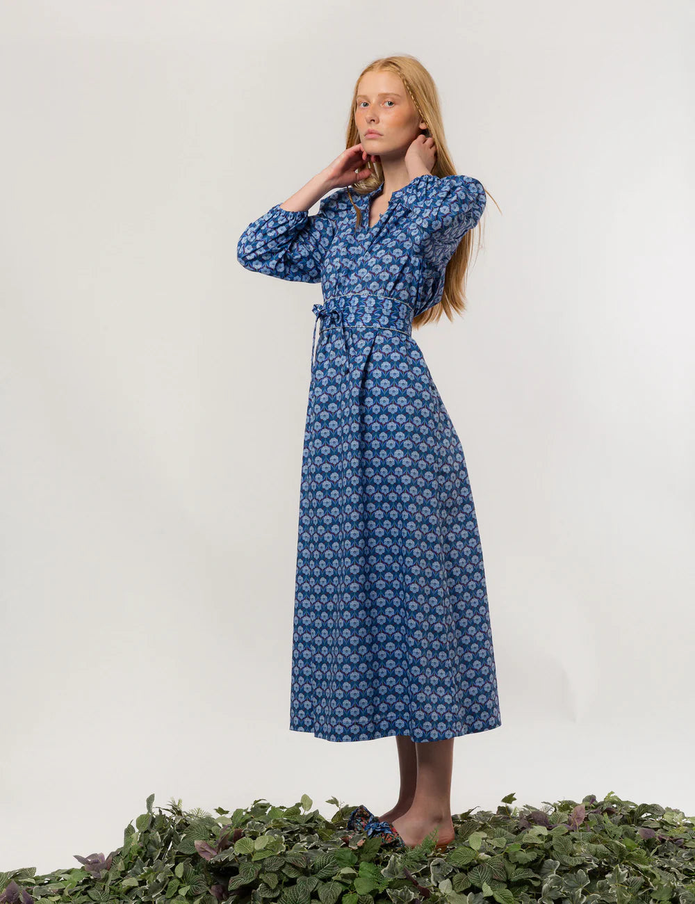 APOF Maya Dress | Chevron Blue