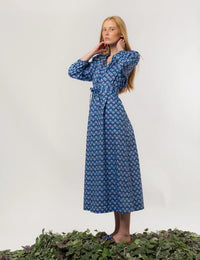 APOF Maya Dress | Chevron Blue
