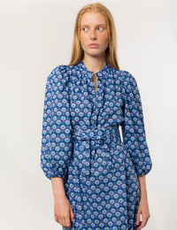 APOF Maya Dress | Chevron Blue