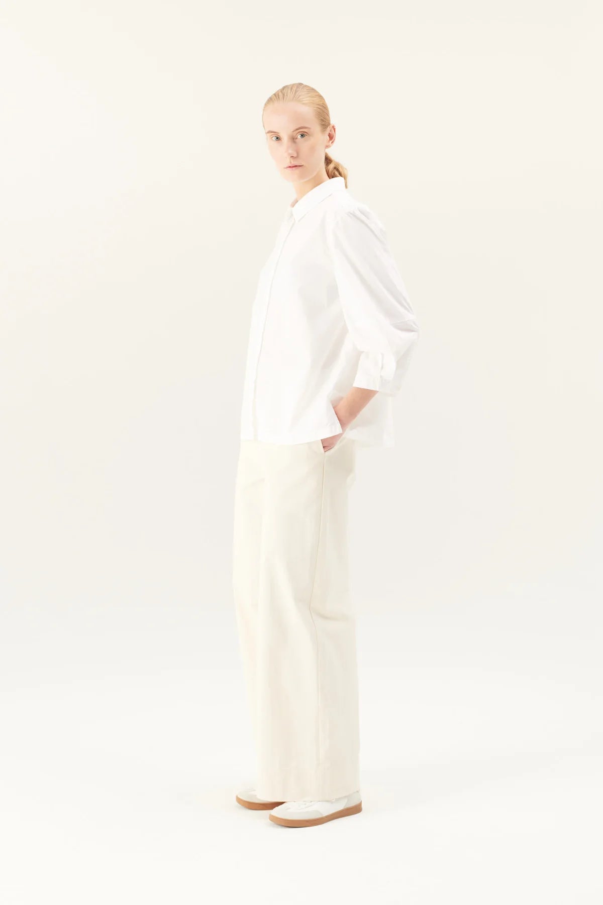 Rue de Tokyo Sylvie Organic Shirt Garment Dyed Poplin | White