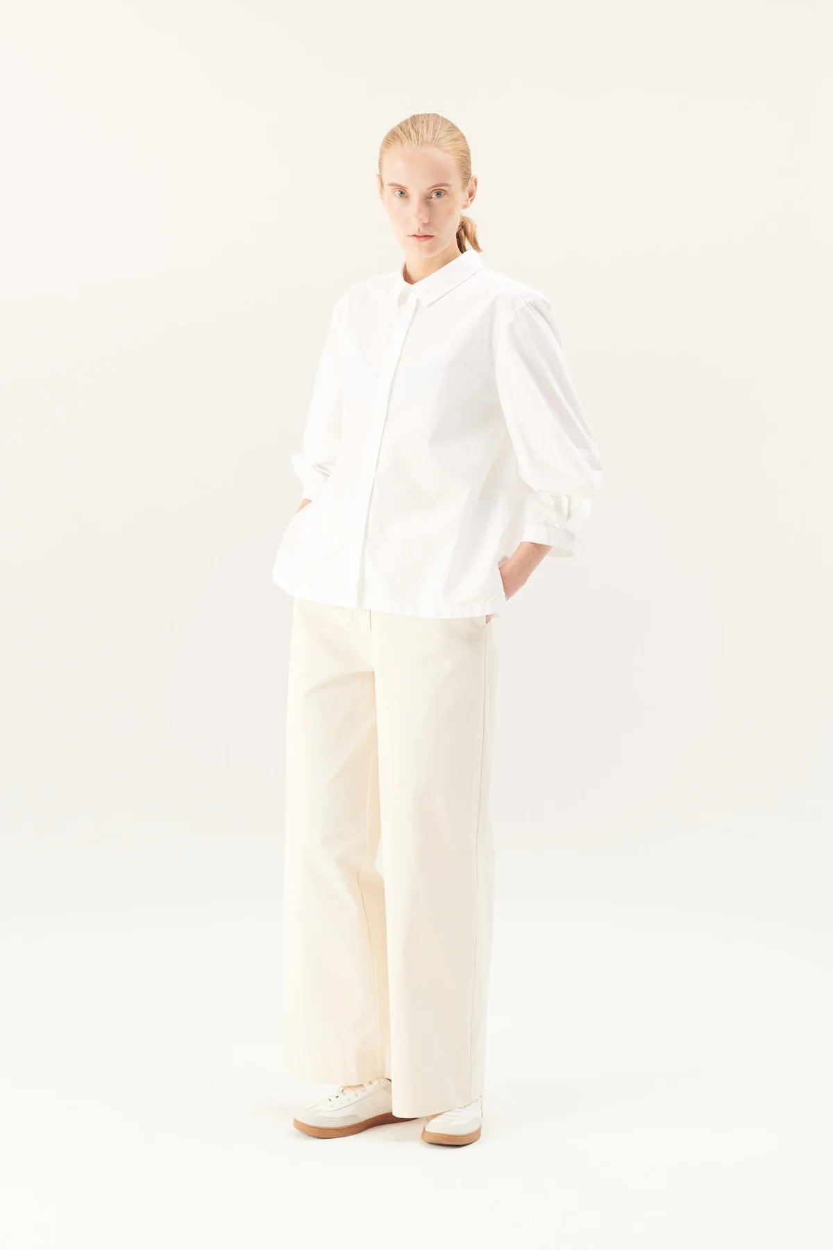Rue de Tokyo Sylvie Organic Shirt Garment Dyed Poplin | White