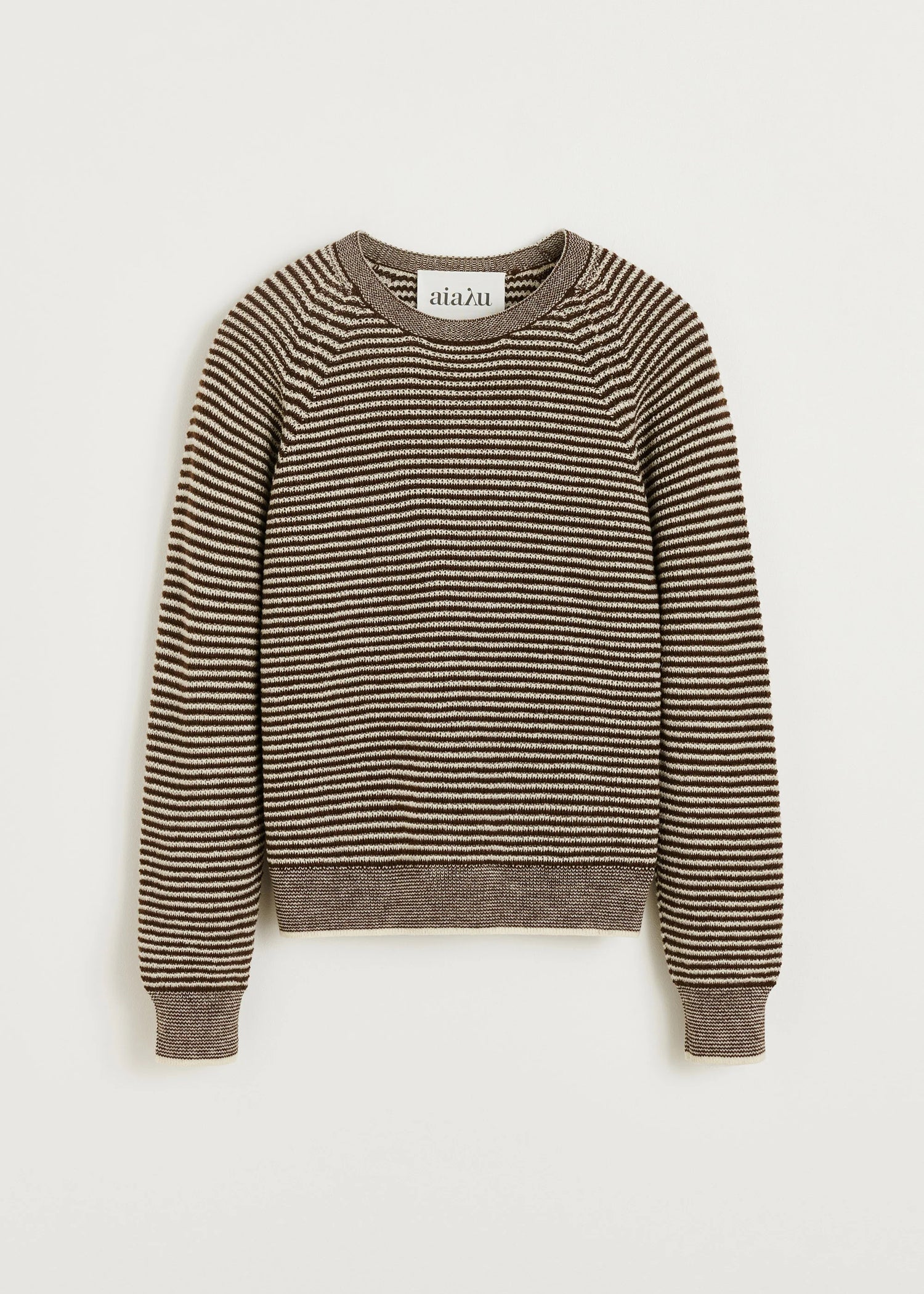 Aiayu Suki Striped Sweater | Mix Brown | Pure Llama