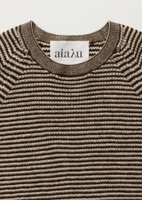 Aiayu Suki Striped Sweater | Mix Brown | Pure Llama