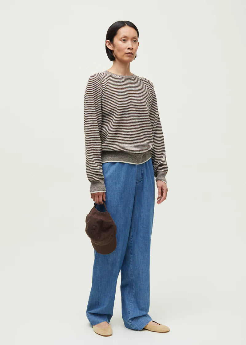 Aiayu Suki Striped Sweater | Mix Brown | Pure Llama