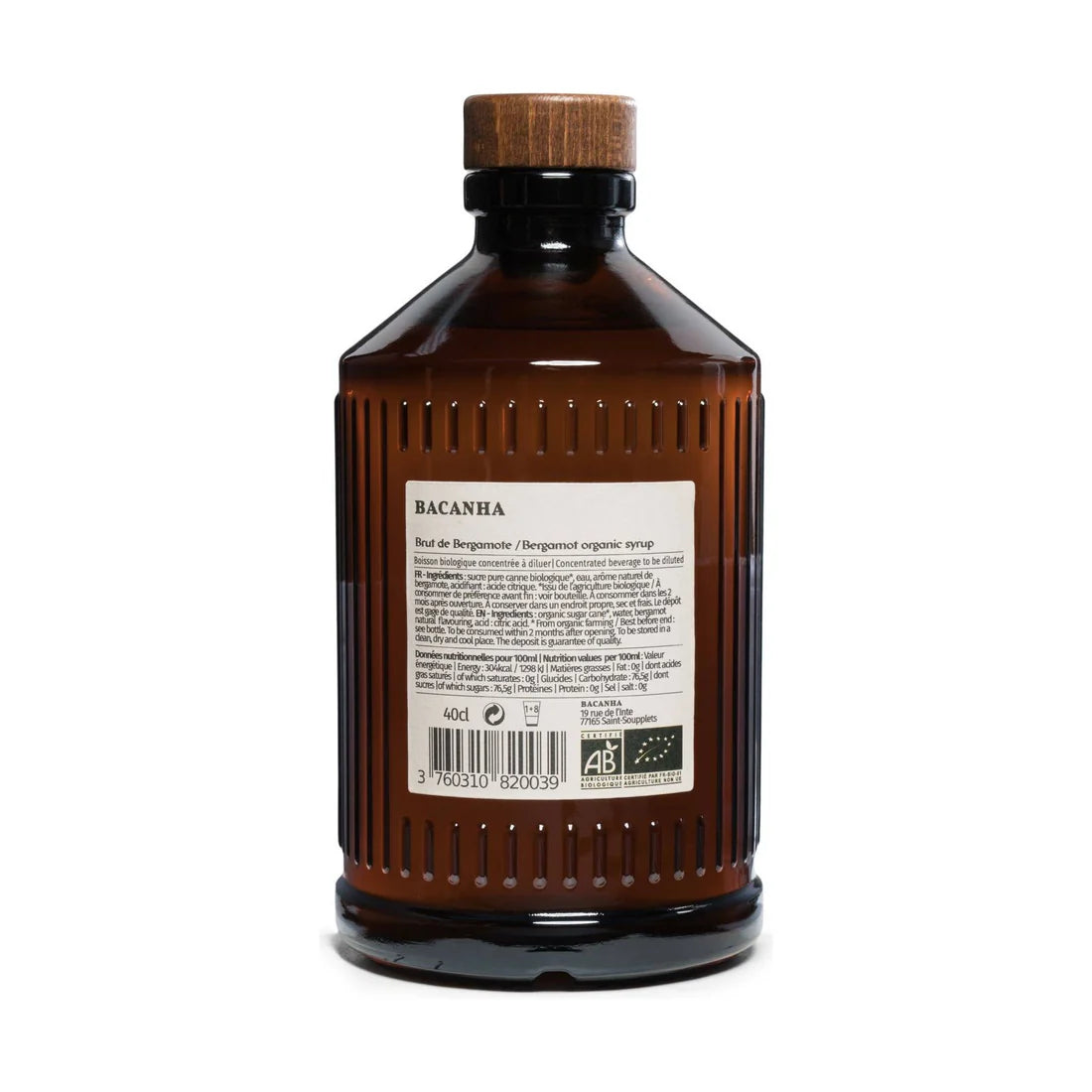 Bacanha | Økologisk Bergamot Sirup 400 gram