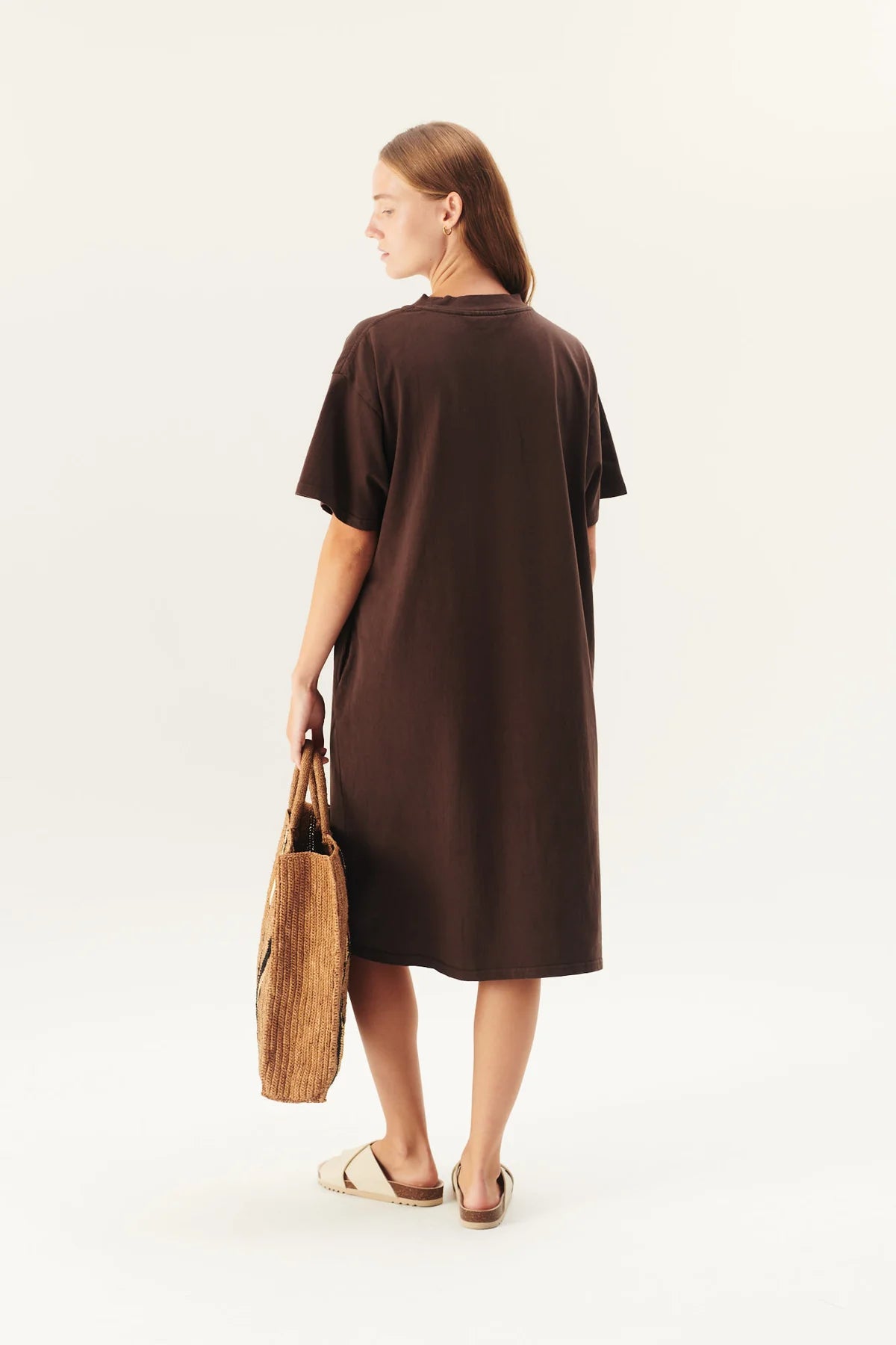 Rue de Tokyo Tatiana Garment Dyed Light Jersey | Mulch Brown