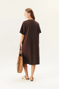 Rue de Tokyo Tatiana Garment Dyed Light Jersey | Mulch Brown