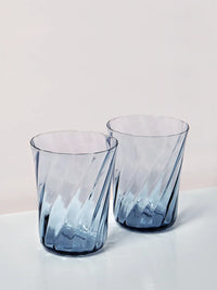 Stilleben | Concave Glass Box of 2 | Swirl Atlantic Blue