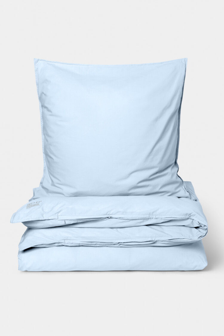 AIAYU sengetøj sengesæt økologisk i blå farve
